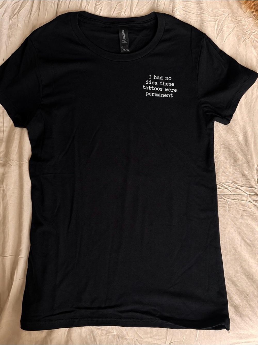 Black Short-Sleeve Graphic Tattoo T Shirt